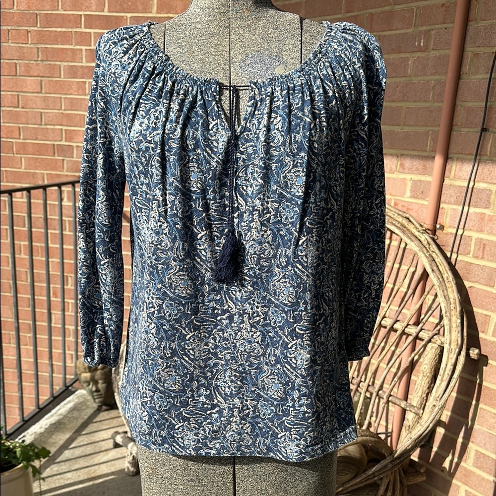 Chaps Blue Paisley Women's Tunic Top